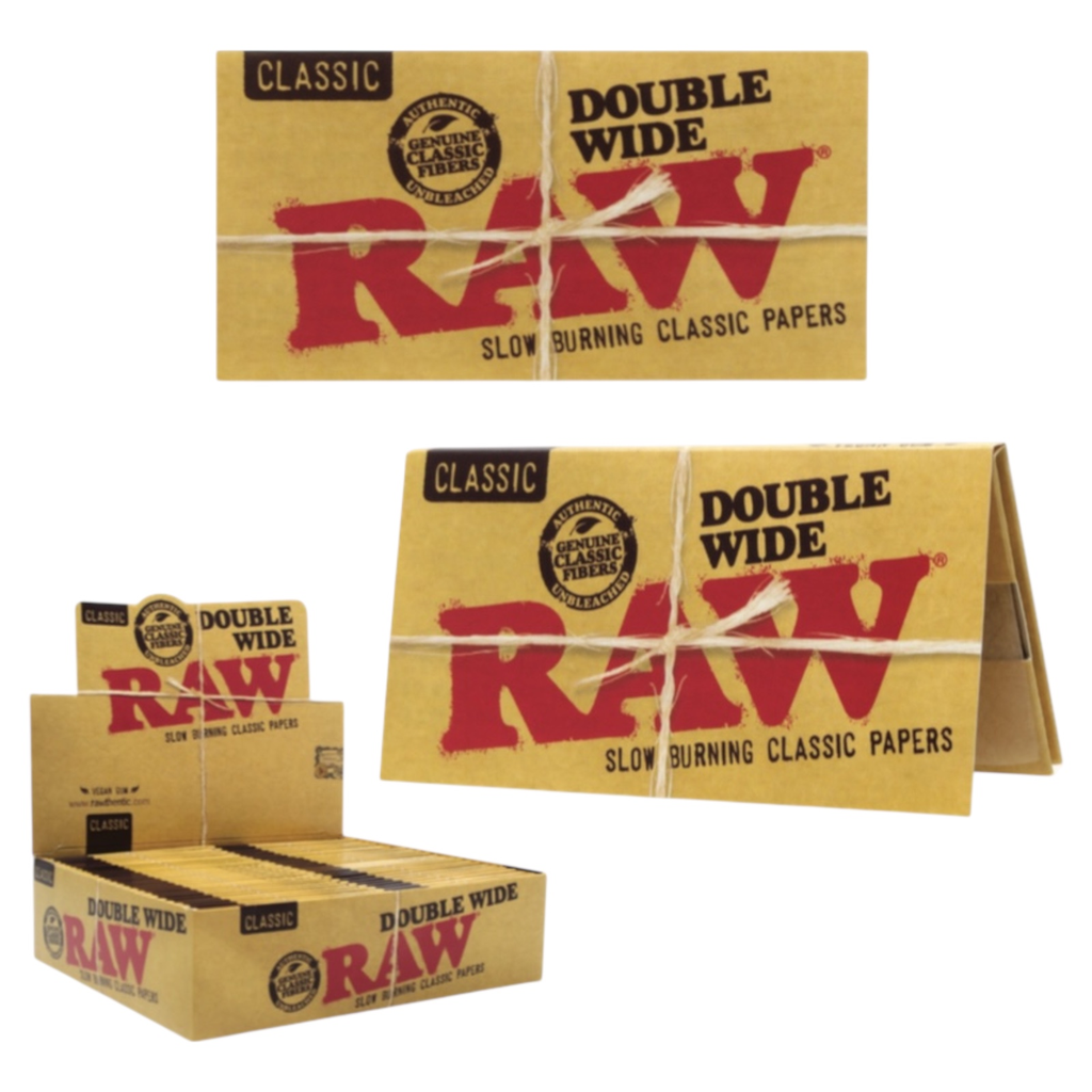 RAW CLASSIC DOUBLE WIDE ROLLING PAPERS 34CT BOX OF 50