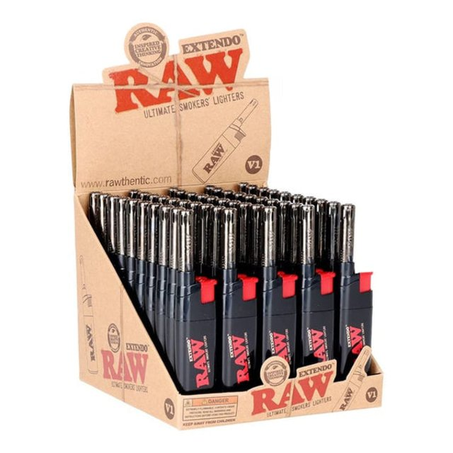 RAW EXTENDO BLACK LIGHTERS BOX OF 50