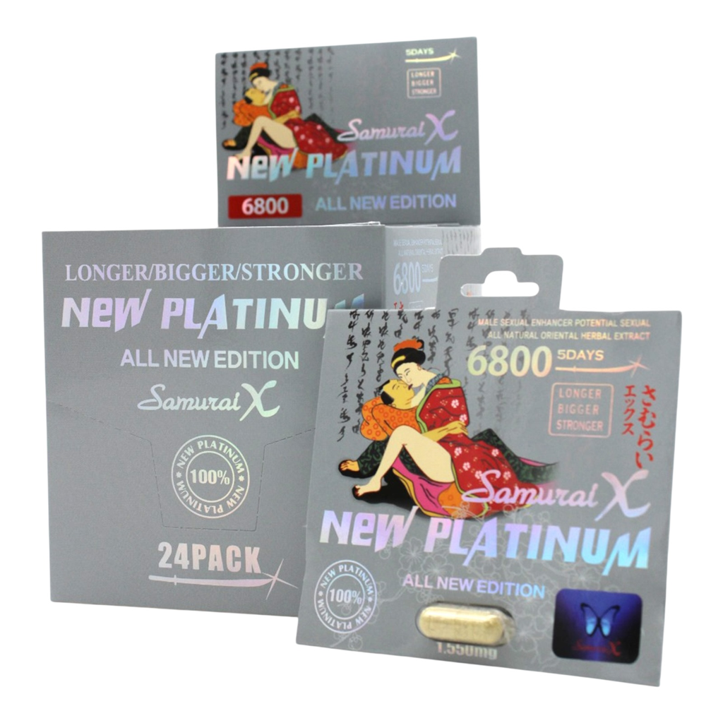 SAMURAI X NEW PLATINUM GRAY 6800MG BOX OF 24