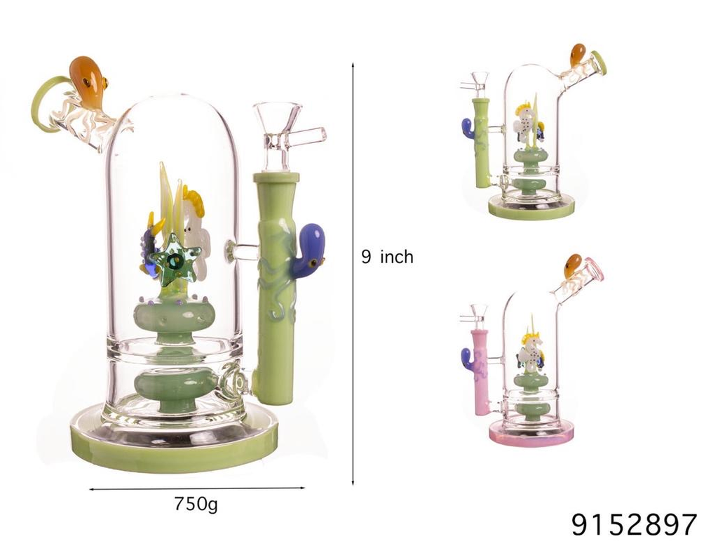 SEA KINGDOM GLASS WATER PIPE #9152897 BG1426 ASSORTED COLORS