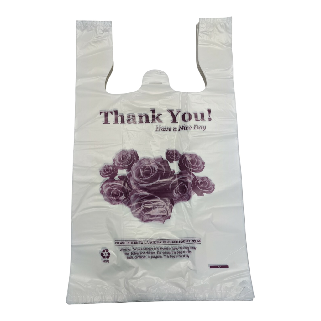 SHOPPING BAGS 1/6 THANK YOU FLOWER WHITE 400CT