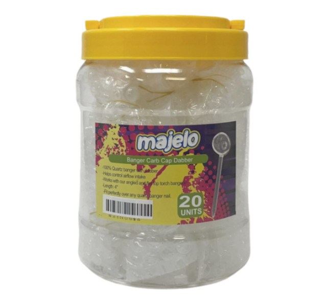 MAJELO NAIL CARB CAP DABBER 4" CLEAR #MJ024106 20CT JAR