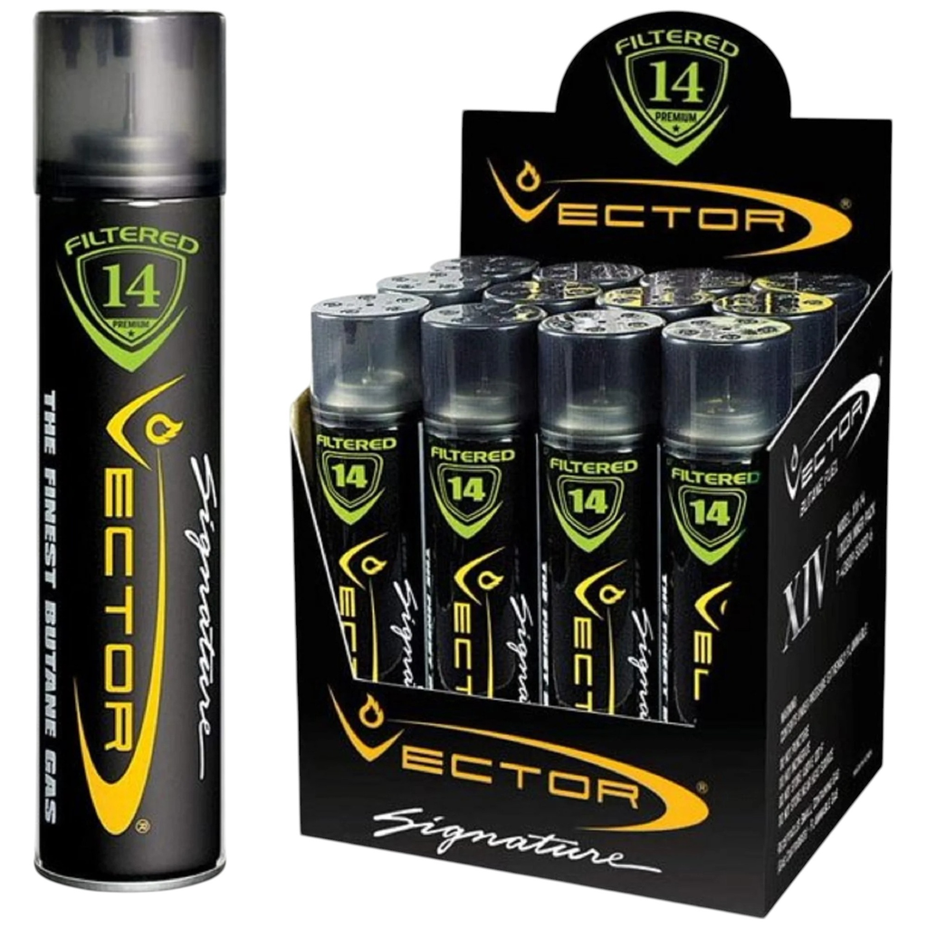 VECTOR FILTERED 14 PREMIUM BUTANE GAS 320ML BOX OF 12