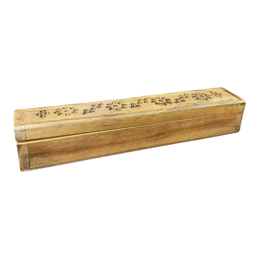 WOOD BOX INCENSE HOLDER 1CT