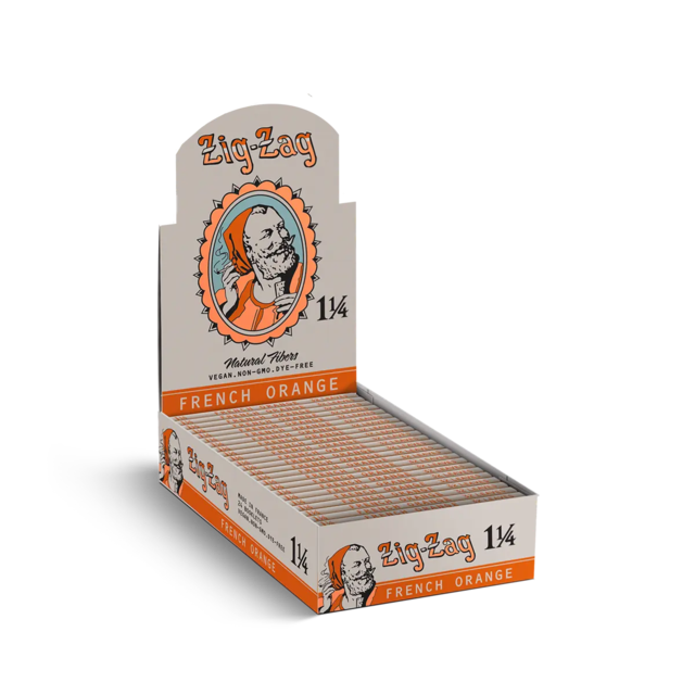 ZIG ZAG VINTAGE 1 1/4 FRENCH ORANGE ROLLING PAPERS BOX OF 24
