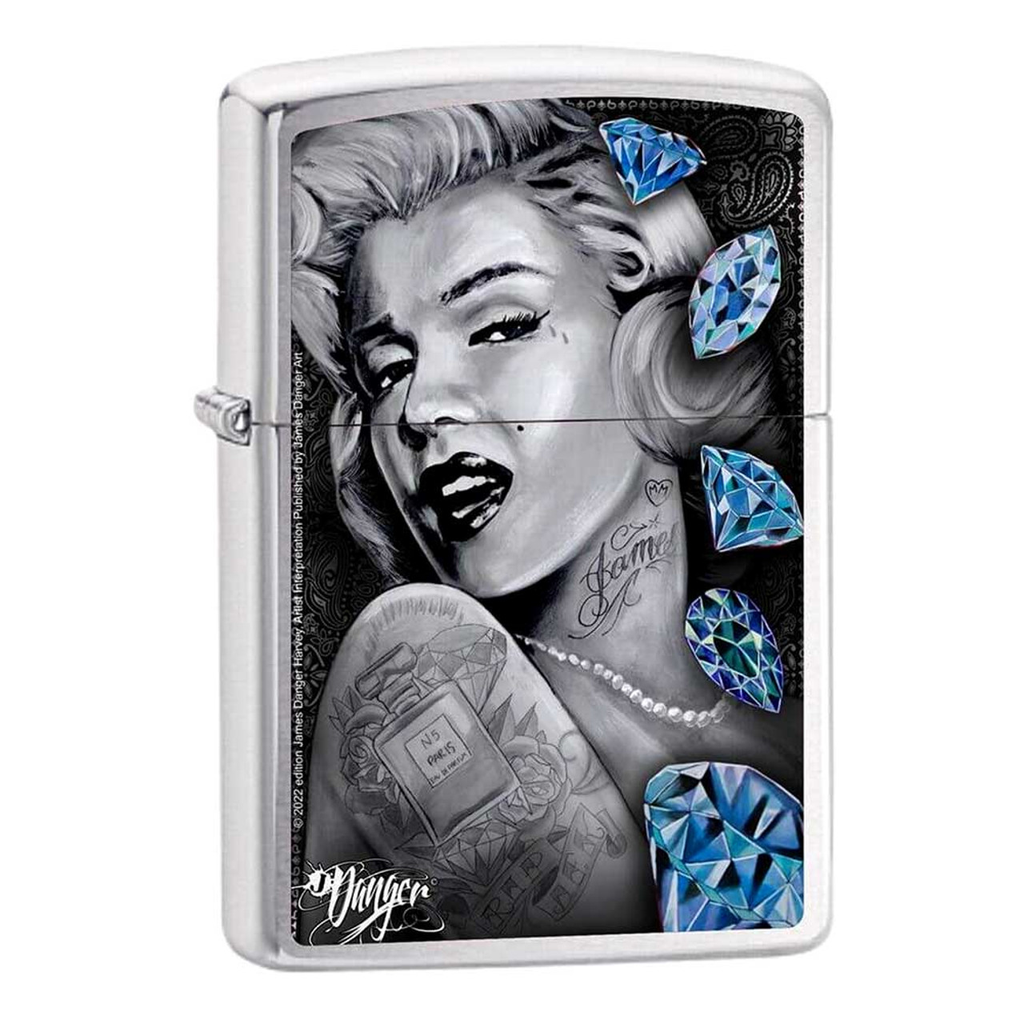 ZIPPO LIGHTER BLUE DIAMONDS DESIGN