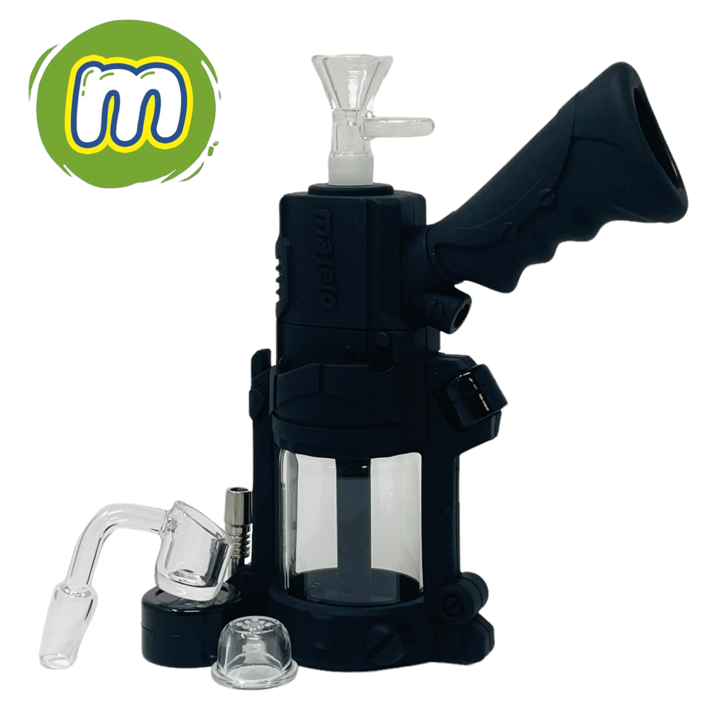 MAJELO REVOLVER SILICONE GLASS WATER PIPE & NECTAR COLLECTOR ASSORTED COLORS