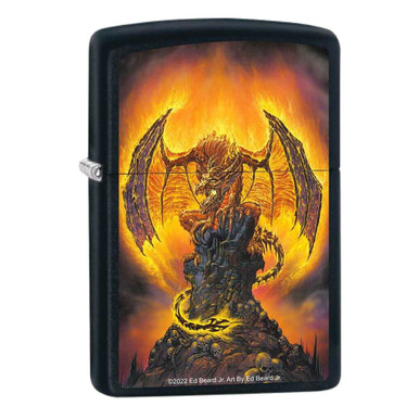 ZIPPO LIGHTER HARBINGER OF FIRE DESIGN