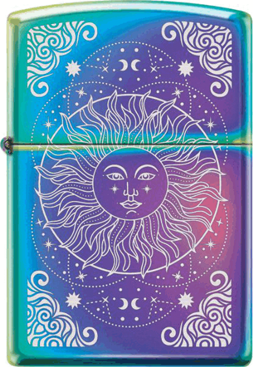 ZIPPO LIGHTER SUN CELESTIAL DESIGN
