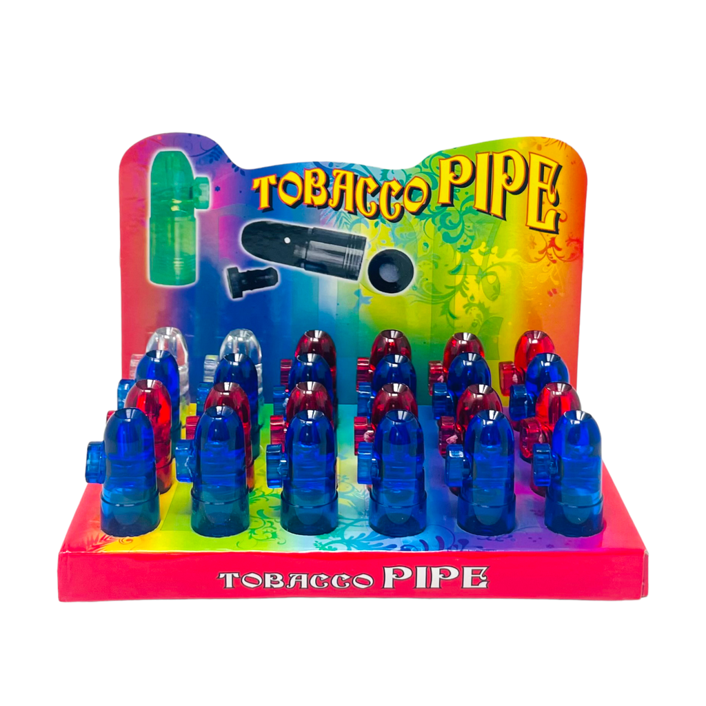 TOBACCO PIPE MINI BULLET PLASTIC PIPE BOX OF 24