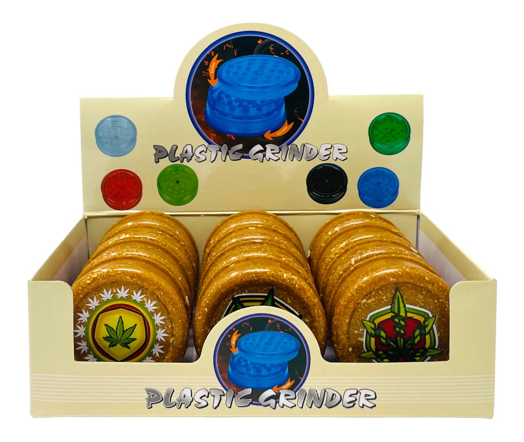 TOBACCO GRINDER 3 PARTS #MD033HB-CP LEAF BOX OF 12