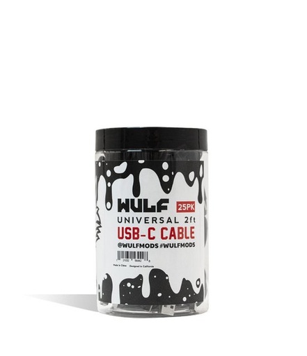 [WULF-06634] WULF UNIVERSAL 2FT USB-C CABLE 25CT JAR