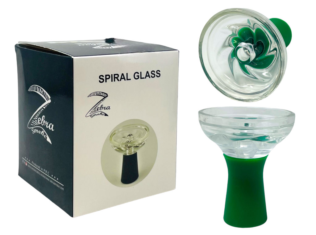 ZEBRA SPIRAL GLASS BOWL ASSORTED COLORS