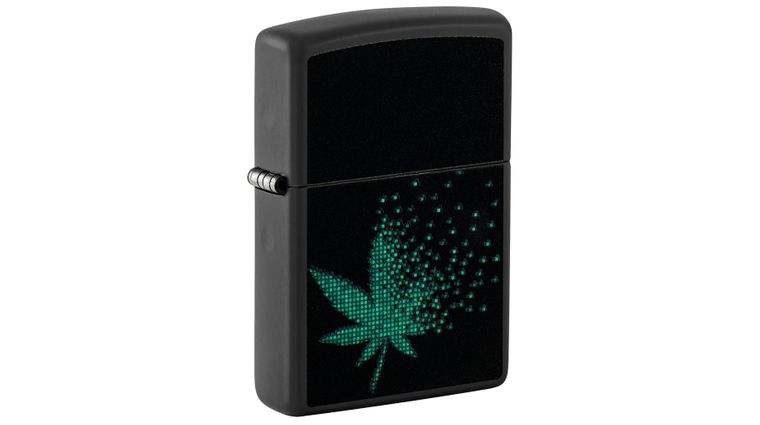 ZIPPO LIGHTER PIXEL CANNABIS DESIGN 48677