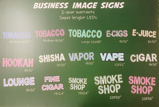 [BUS-02541] BUSINESS IMAGE SIGN LED (SMOKE SHOP) DESIGN (LARGE, RED)