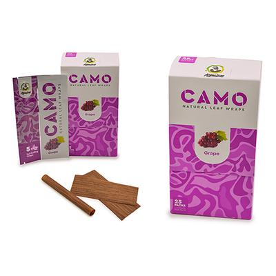 CAMO SLOW BURNING NATURAL LEAF WRAPS 25CT