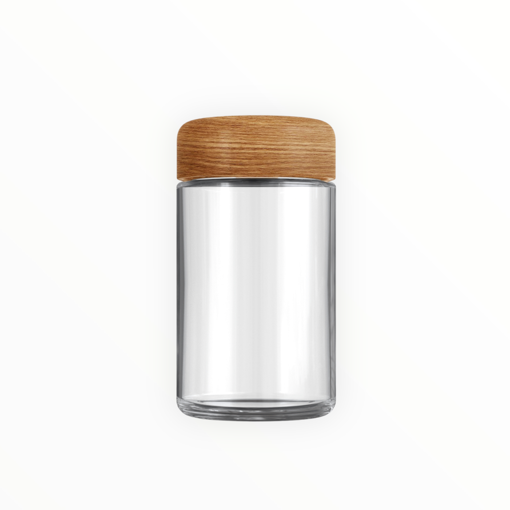CANNALINE C-CLASS GLASS JAR WITH WOOD TOP