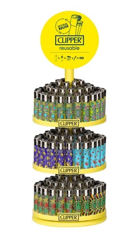 [CLI-03877] CLIPPER LIGHTER DISPLAY OF 144 (3 TIER CAROUSEL GREEN)