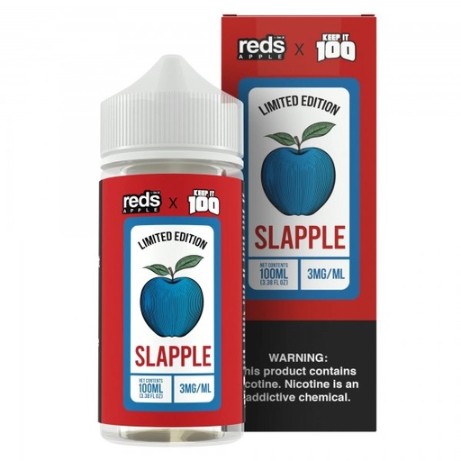 [DAZE-09703] DAZE REDS X KEEP IT 100 SYNTHETIC NICOTINE E-LIQUID 100ML (SLAPPLE, 3MG)
