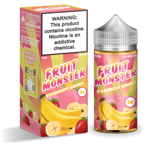 [INTREF05201] FRUIT MONSTER SYNTHETIC NICOTINE 100ML (STRAWBERRY BANANA, 3MG)