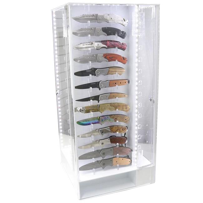 SPRING ASSISTED FOLDING KNIVES 24CT IN ROTATING LED DISPLAY