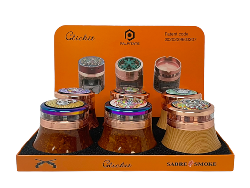 [INTREF03583] PALPITATE CLICKIT LARGE WOOD GRINDER 4 PARTS #MG-084 BOX OF 6