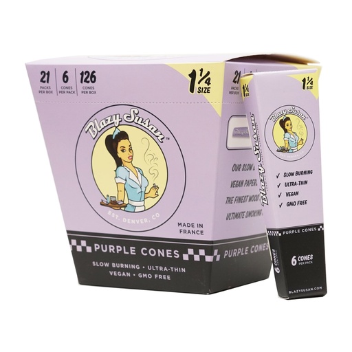 [BLAZ-08197] BLAZY SUSAN 1 1/4 PURPLE CONES 6CT BOX OF 21