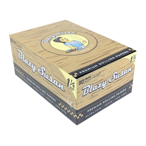 [INTREF05623] BLAZY SUSAN UNBLEACHED 1 1/4 ROLLING PAPERS BOX OF 50