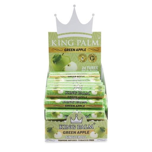 [INTREF01100] KING PALM SINGLE TUBE PRE-ROLL BOX OF 24 (GREEN APPLE)