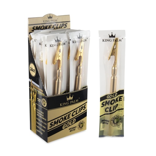 [INTREF04386] KING PALM SMOKE CLIP BOX OF 24 (GOLD)