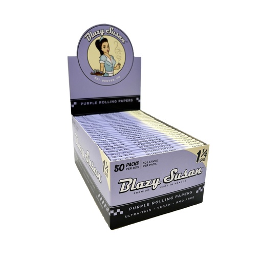 [BLAZ-09492] BLAZY SUSAN 1 1/4 PURPLE ROLLING PAPERS BOX OF 50