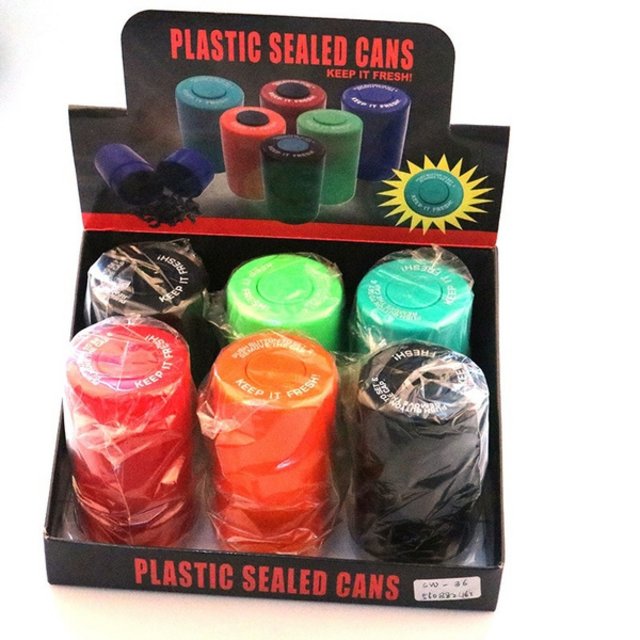 PLASTIC SEALED CANS ASSORTED COLORS #GS30501 BOX OF 12