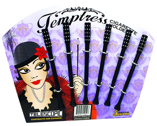 [ITM050521017915] TELESCOPIC EMPRESS CIGARETTE HOLDER WITH RHINESTONES COLORS 6CT