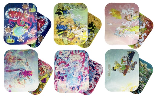 [INTREF05045] METAL TRAY WITH 3D HOLOGRAPHIC TRAY COVER ASSORTED DESIGNS (LARGE)