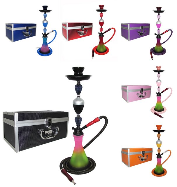 TANYA CLEAR SKY 2 HOSE HOOKAH CASE ASSORTED COLORS