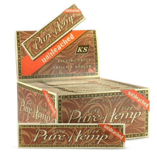 PURE HEMP UNBLEACHED KING SIZE ROLLING PAPER BOX OF 50