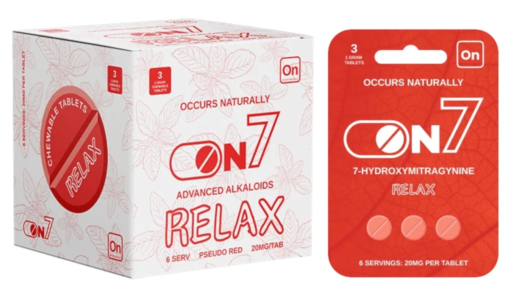 ON 7 NATURAL 20MG HYDROXYMITRAGYNINE TABLETS