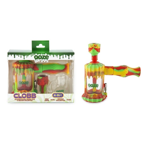 [INTREF03306] OOZE CLOBB SILICONE PIPE 4 IN 1 AQUA TEAL (RASTA)