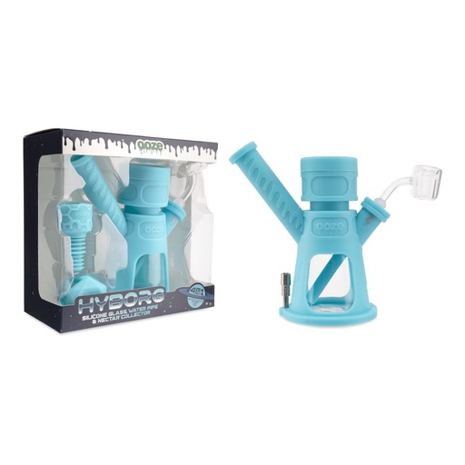 [ITM190921020468] OOZE HYBORG 4 IN 1 SILICONE WATER PIPE & NECTAR COLLECTOR (AQUA TEAL)