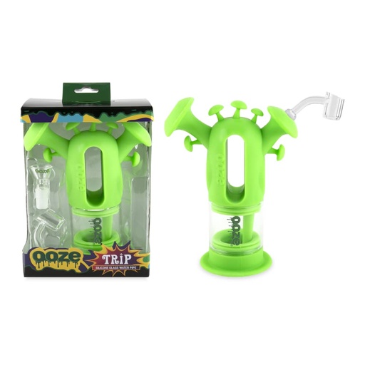 [INTREF03467] OOZE TRIP SILICONE GLASS WATER PIPE (GREEN)