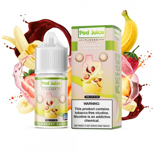 [POD -19548] POD JUICE PJ5000 SRIES SYNTHETIC SALT 30ML (STRAWBERRY BANANA, 35MG)