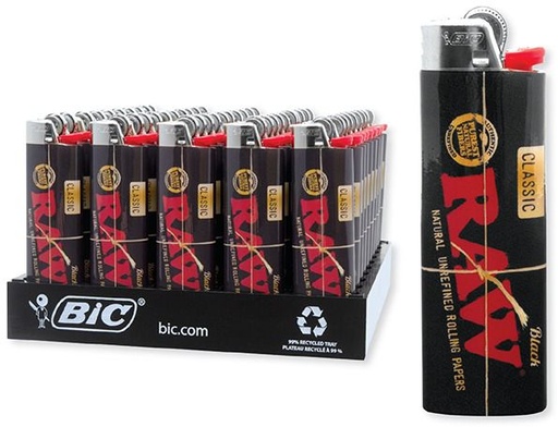[INTREF04462] RAW BIC LIGHTER BOX OF 50 (BLACK)