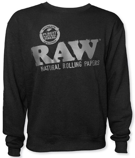 [ITM230921020564] RAW BLACK CREWNECK SWEATSHIRT (LARGE)
