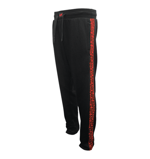 [RAW-02236] RAW BLACK SWEATPANTS WITH RED SIDE LOGO #22131 (LARGE)