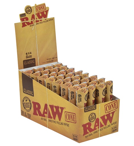 [RAW -18210] RAW CONES BOX OF 32 (1 1/4 CLASSIC)