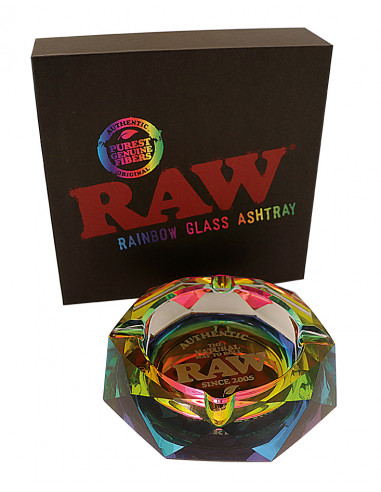 [INTREF04879] RAW GLASS ASHTRAY ASSORTED (RAINBOW)
