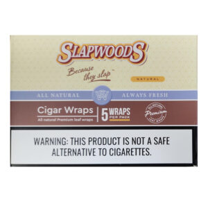 SLAPWOODS NATURAL CIGAR WRAPS 5CT BOX OF 10
