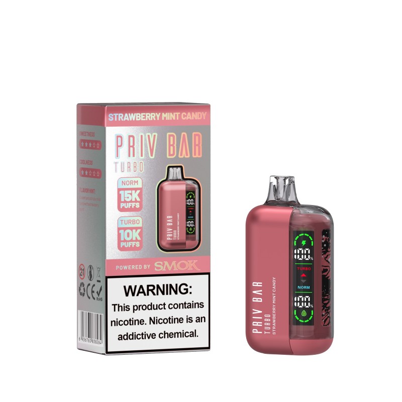 SMOK PRIV BAR TURBO 5% DISPOSABLE 15000 PUFFS BOX OF 5