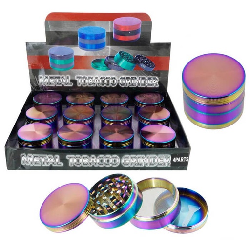 [ITM070621018563] TOBACCO GRINDER RAINBOW COLOR 4 PARTS GR131-50RB BOX OF 12