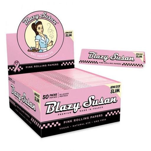 [ITM071221022046] BLAZY SUSAN KING SIZE SLIM PINK ROLLING PAPERS BOX OF 50